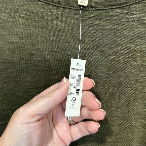 MADEWELL NWT Olive Green Puff Sleeved Jersey XXL - Picture 5 of 5